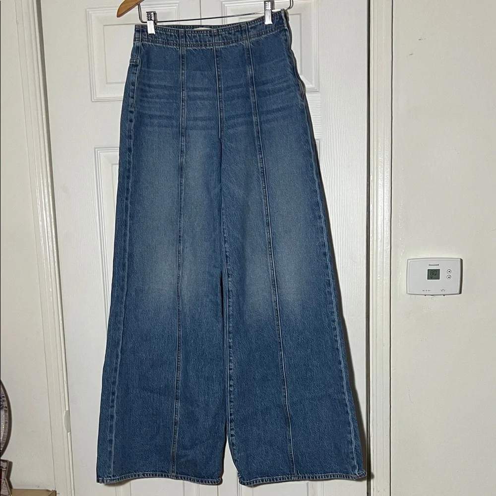 Ulla Johnson Blue High-Rise Wide-Leg Jeans - Picture 2 of 10